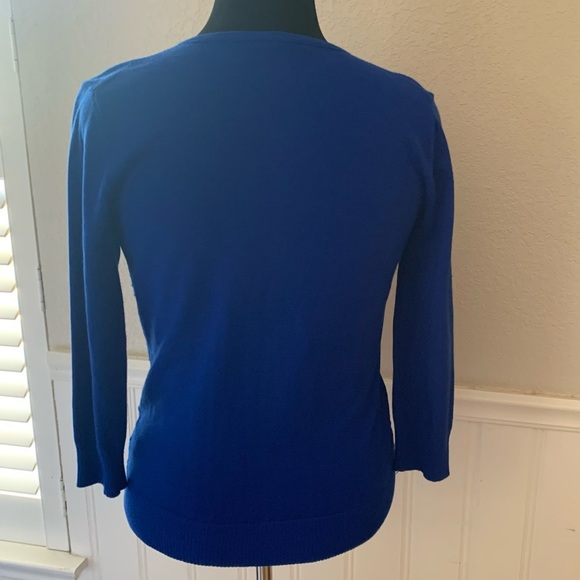 Cable & Gauge sweater beautiful blue color, front button - Picture 3 of 8